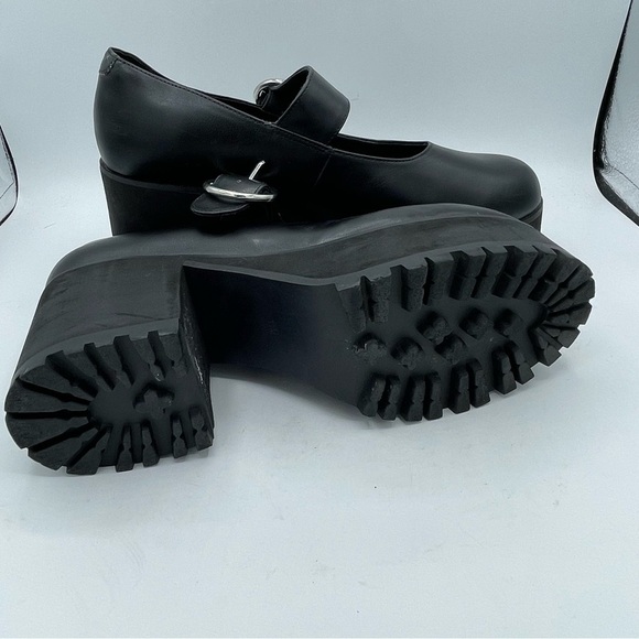 Current Mood Dolls Kill Womens Size 11 Mary Jane Platform Shoes Black Buckle - Picture 2 of 7
